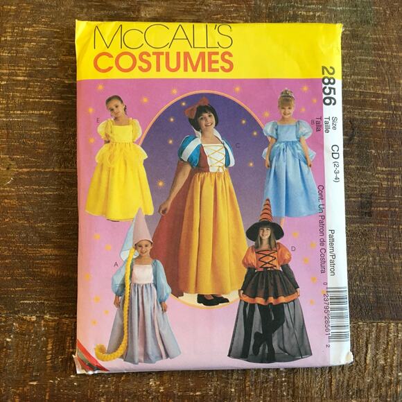 McCalls Sewing Pattern 2856 Toddler Costume Fairy Tale Storybook Princess UNCUT - Picture 1 of 2